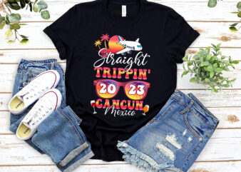 Straight Trippin_ 2023 Family Vacation Matching Family Group Cancun NL t shirt template vector