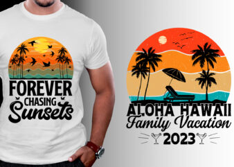 Sunset Colorful T-Shirt Design Svg