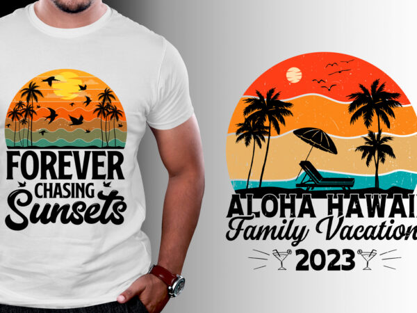 Sunset Colorful T-Shirt Design Svg