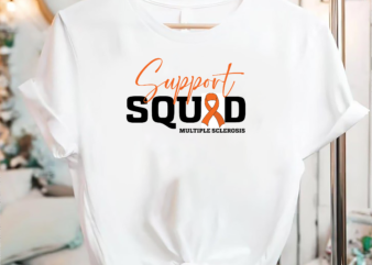 Support Squad Multiple Sclerosis Awareness, Multiple Sclerosis Disease, MS Disease Orange Ribbon Awareness Month Gift-01 t shirt template vector