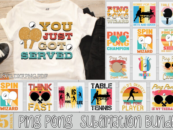 Ping pong sublimation bundle t shirt illustration