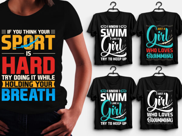 Swim t-shirt design png svg eps,