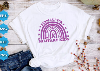 Purple Up For Military Kids, Purple up for military kids dandelion flower vector cancer awareness Month of the Military Child typography t-shirt design veterans shirt