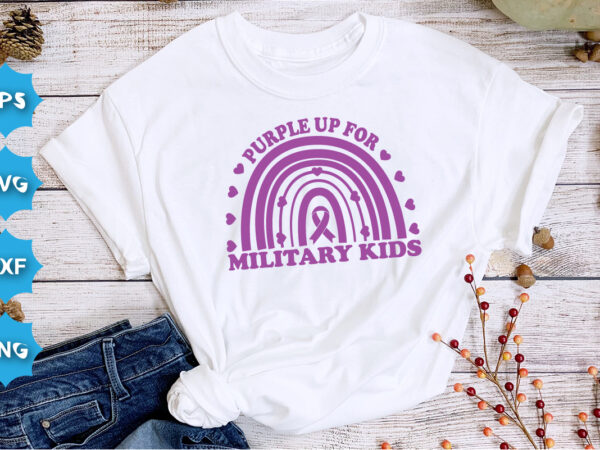 Purple up for military kids, purple up for military kids dandelion flower vector cancer awareness month of the military child typography t-shirt design veterans shirt