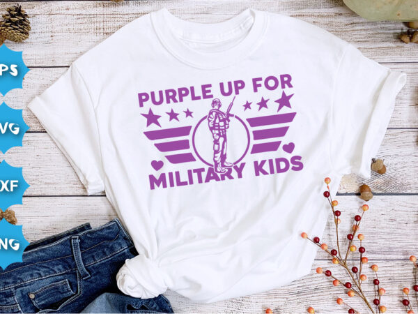 Purple up for military kids, purple up for military kids dandelion flower vector cancer awareness month of the military child typography t-shirt design veterans shirt