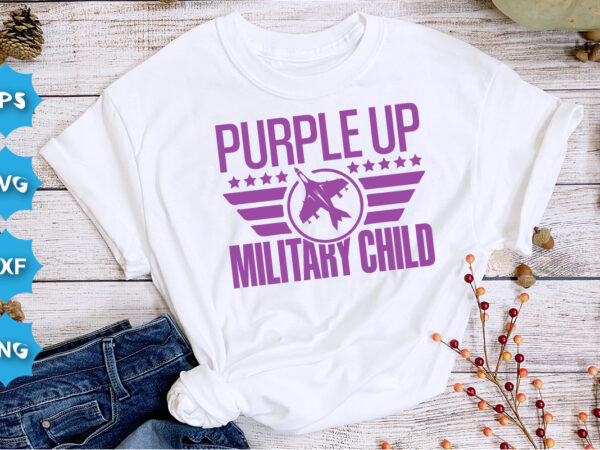 Purple up military child, purple up for military kids dandelion flower vector cancer awareness month of the military child typography t-shirt design veterans shirt