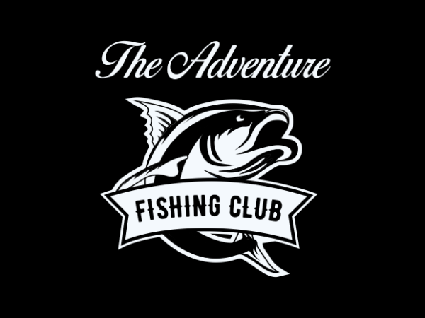 The adventure fishing club t shirt designs for sale