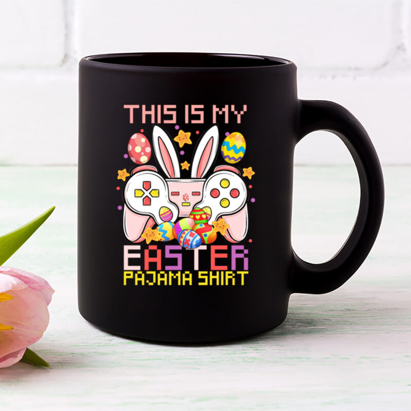 This Is My Easter Pajama Shirt Funny Gamer Youth, Funny Easter Gift for Kids, Egg Hunting T-Shirt Design, Colorful Eggs PNG Files, Gamer Gaming Game Consoles Digital Download NL 0203