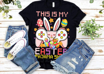 This Is My Easter Pajama Shirt Funny Gamer Youth, Funny Easter Gift for Kids, Egg Hunting T-Shirt Design, Colorful Eggs PNG Files, Gamer Gaming Game Consoles Digital Download NL 0203