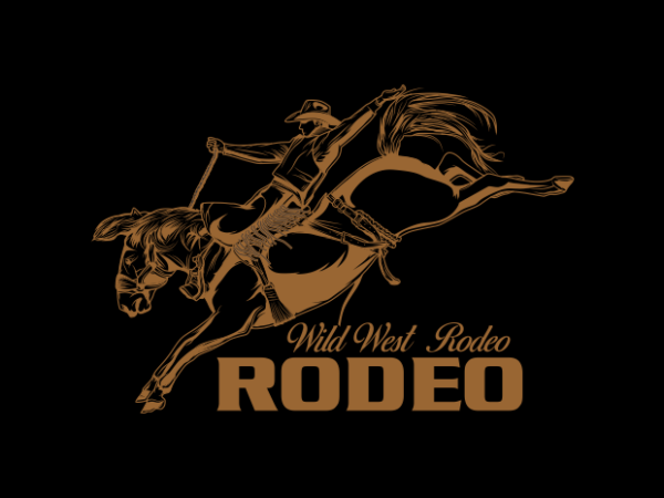 Wild west rodeo t shirt design for sale