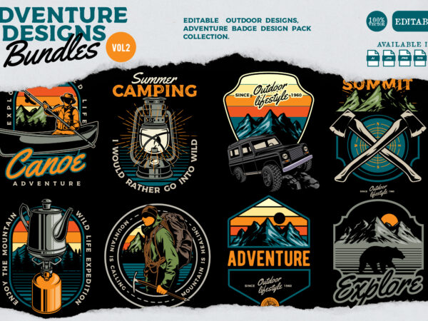 Adventure outdoor bundles vol. 2 t shirt vector