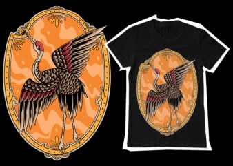 Beautiful stork vector illustration for tshirt