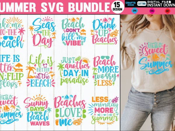 Summer svg bundle, summer svg, beach svg, summer design