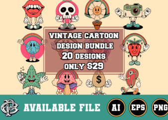 vintage cartoon design bundle part 1