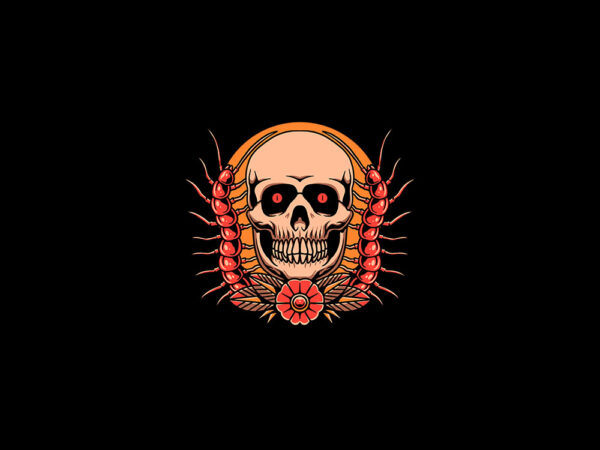 Centipede oldschool t shirt vector file