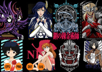 50 designs for shirts Anime Characters Bundle