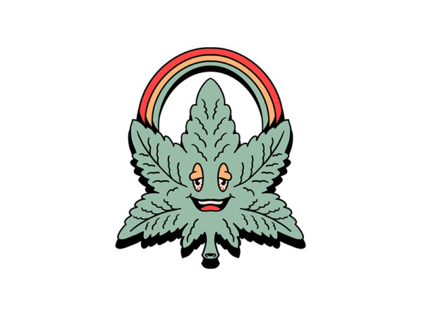 Cute ganja t shirt vector file