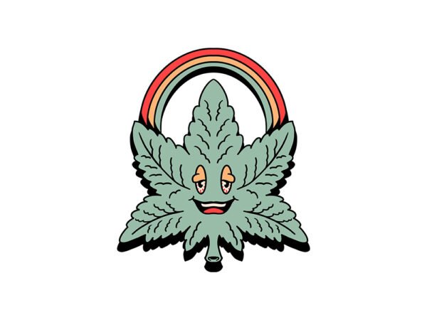 Cute ganja t shirt vector file