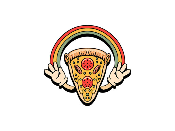 Cute pizza cartoon t shirt vector file