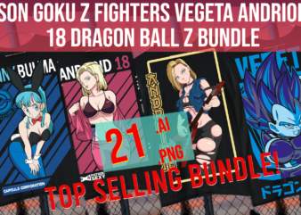 Son Goku Z Fighters Vegeta Android 18 Dragon Ball Z Bundle Print on Demand Bundle
