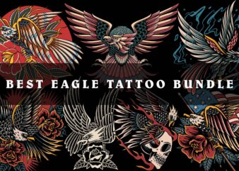 Eagle tattoo bundle design for t-shirt