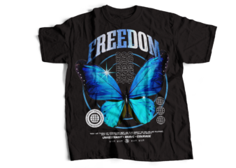 FREEDOM BUTTERFLY DESIGN streetwear tshirt design