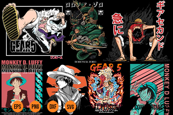 One Piece, Anime Bundle, One Piece Characters, Japanese SVG, PNG,EPS,  Unique design