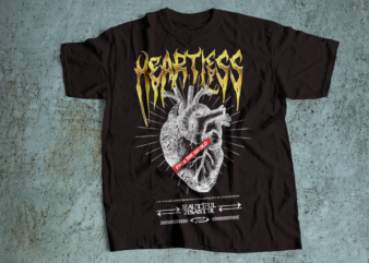 HEARTLESS/heartbroken streetwear tshirt design