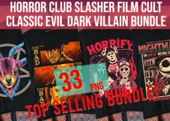 Horror Club Slasher Film Cult Classic Evil Dark Villain Bundle graphic t shirt