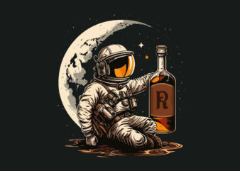 Space Pirate rum vector illustration