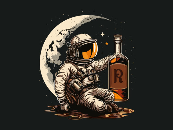 Space pirate rum vector illustration