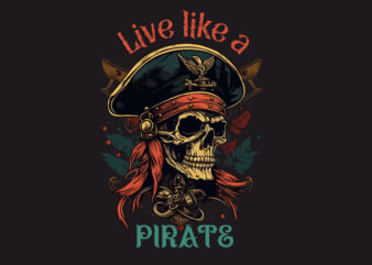 Skull Pirate rum vector illustration