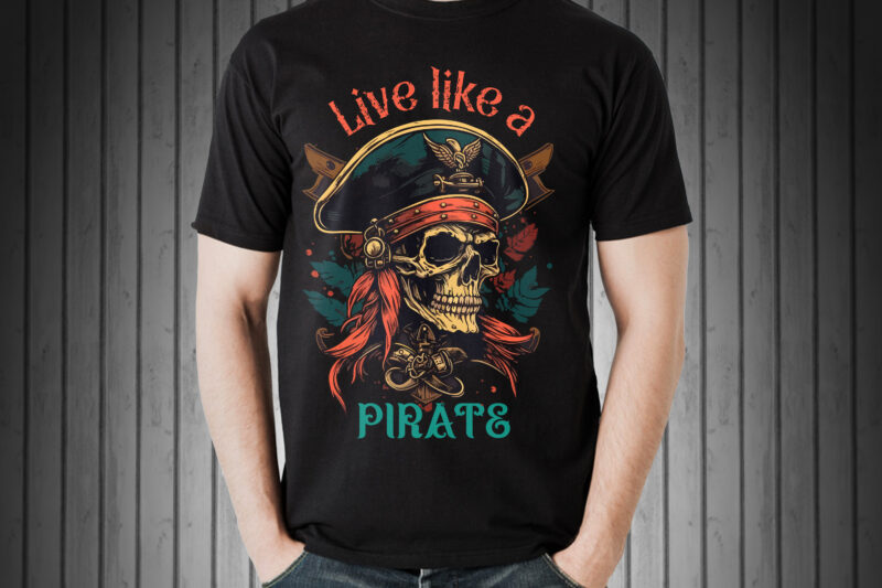 Skull Pirate rum vector illustration