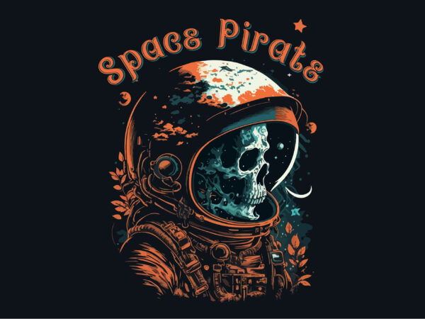 Space pirate rum vector illustration