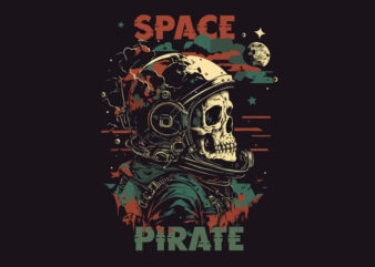 Space Pirate rum vector illustration