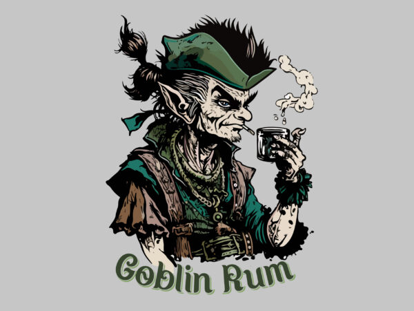 Goblin rum vector illustration for t-shirt