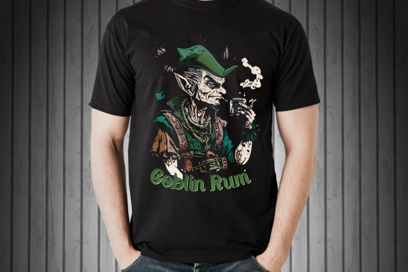Goblin rum vector illustration for t-shirt