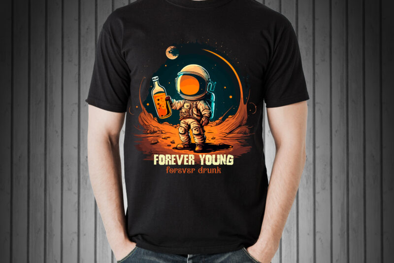 Astronaut vector t-shirt Forever young