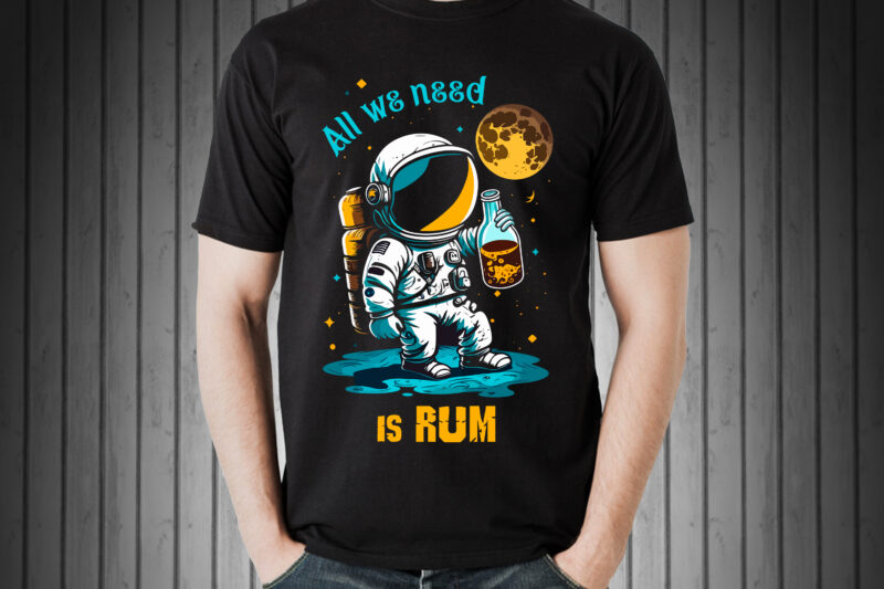 Astronaut vector all we need is rum