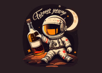 Astronaut vector t-shirt forever young