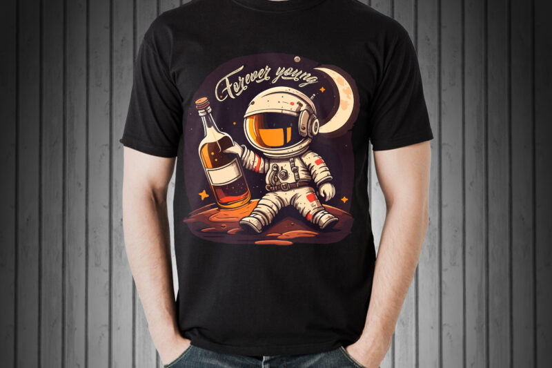 Astronaut vector t-shirt forever young