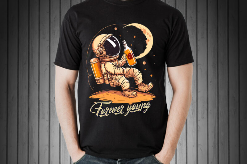 Astronaut vector t-shirt forever young