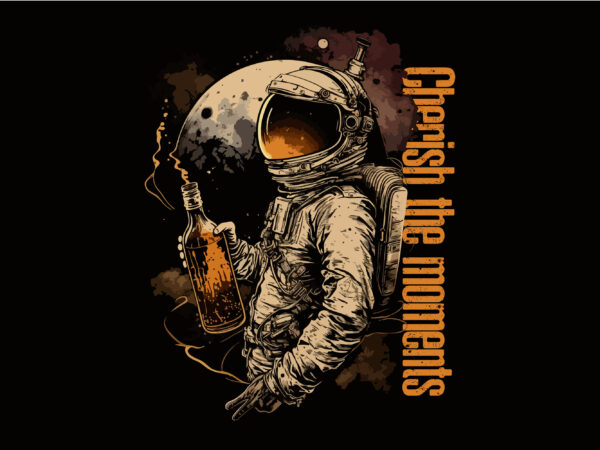 Astronaut vector cherish the moment