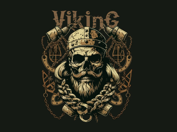 Skull viking vector illustrtion for t-shirt