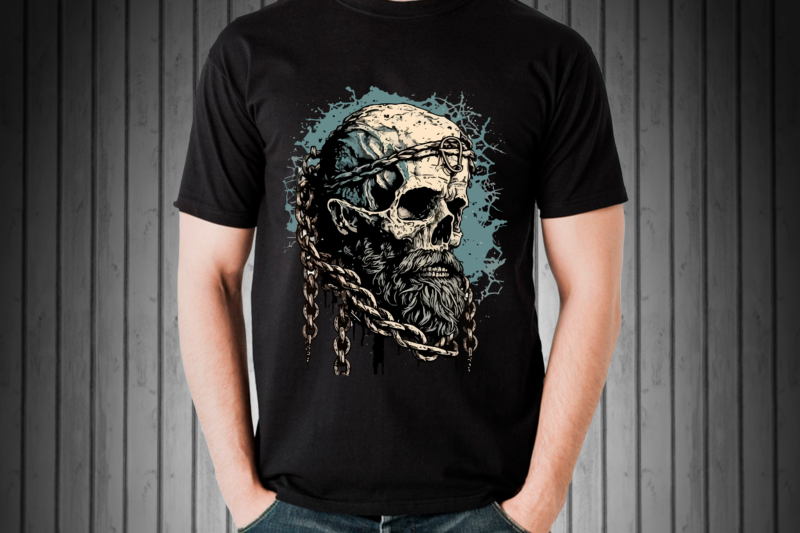 Skull viking vector illustrtion for t-shirt