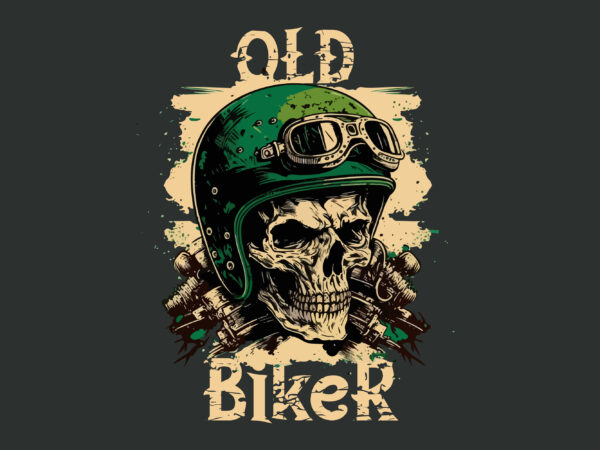 Skull, biker. vector illustration for t-shirt