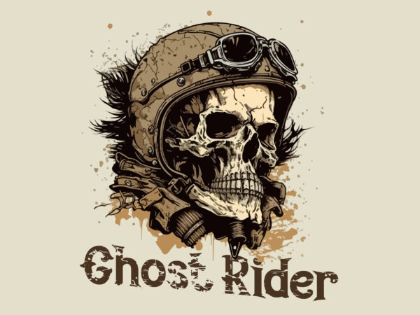 Skull, biker. vector illustration for t-shirt