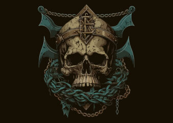 Skull, sky warrior. Vector illustration