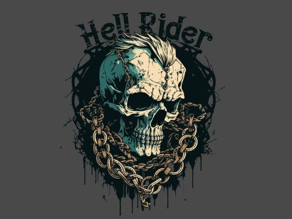 Skull, biker. vector illustration for t-shirt