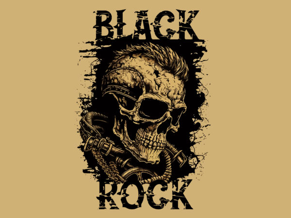 Skull, rock. vector illustration for t-shirt